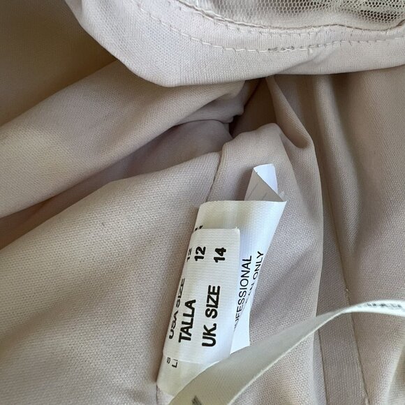 Mori Lee Bridesmaid 21652 Size 12 Gold Sequin Maxi Gown Dress Illusion Neckline - Picture 8 of 10